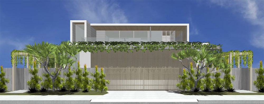 Street view render of dual occupancy building in noosaville